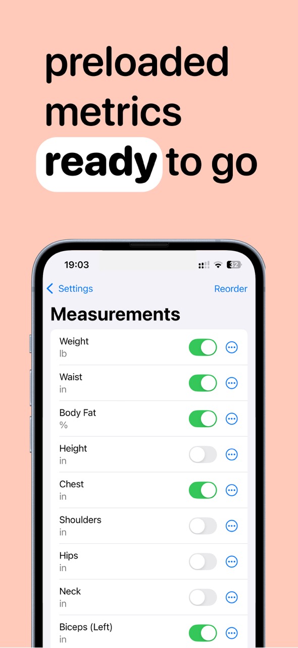 set custom targets for each metric