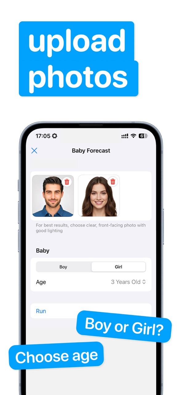 Upload photos — AI does the rest