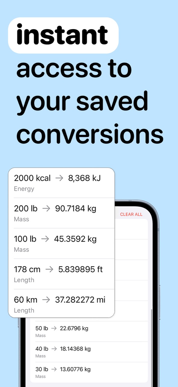 Instant access to your saved conversions